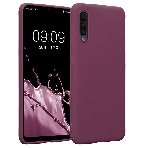 kwmobile Custodia Compatibile con Samsung Galaxy A50 Cover - Back Case per Smartphone in Silicone TPU - Protezione Gommata - viola bordeaux