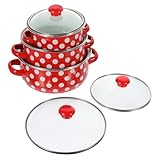Casserole en émail avec couvercle - fabriqué à partir de matériau émaillé, ensemble de mini-pots à soupe est conçu pour durer, garantissant durabilité et longévité, petit pot en émail