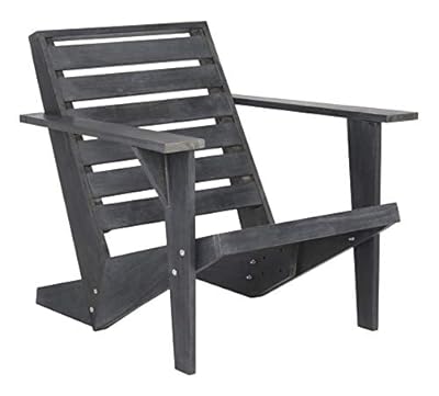 SAFAVIEH PAT6746A Outdoor Collection Lanty Teak Adirondack Side Chair