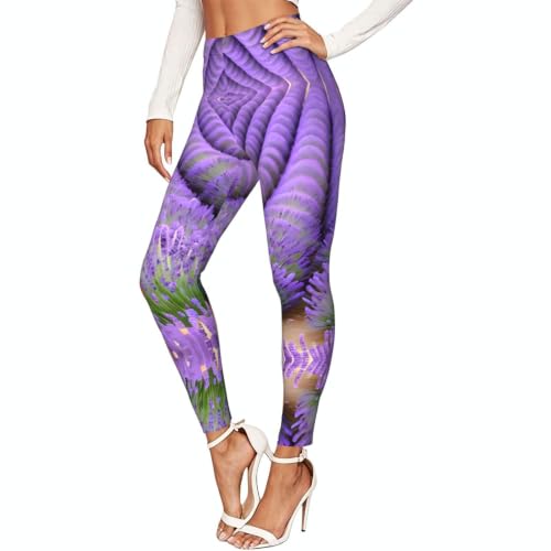 Leggings de lavanda para mujer pantalones suaves para entrenamiento y yoga
