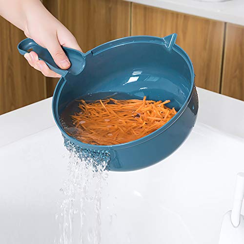 Mandolina cortadora multifunción con contenedor azul miniatura 5
