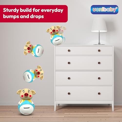 Image of Uonibaby by StarAndDaisy Musical Bunny Piggy Bank Toy for Kids , Roly Poly Self-Balancing Coin Bank , Baby Money Saving Box with Opener | Fun Piggy Bank Gift for Toddlers - Piggy