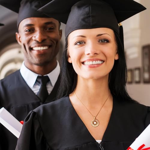 Graduation Gifts for Her, Inspirational Graduates Compass Necklace for Women Girls Jewelry, Class of Senior High School College Graduation Gifts for Friends with Congrats Grad Box and Gift Card (18K Gold Filled 925 Sterling Silver necklace)3