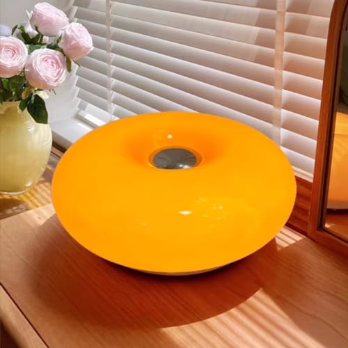 GUANSHAN Lámpara de mesa de donut naranja Lámpara de mesa de vidrio vintage Iluminación de mesa retro Ambiente decorativo Lámpara de noche Lámpara de mesita de noche para dormitorio, sala de estar