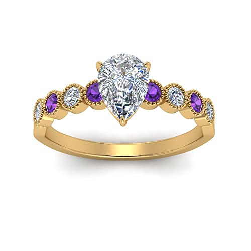 Bague de fiançailles rétro poire, le cadeau vintage idéal