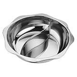 BAZEITFLOW 不锈钢鸳鸯火锅盆 大容量仕切り鍋 ガスコンロ対応 丈夫で均一加熱 家用 友人集まりに