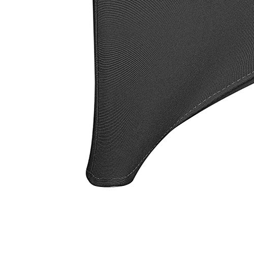 Image of Peomeise 4FT Spandex Table Cover Rectangular Stretch Spandex Tablecloth (Black,4FT)