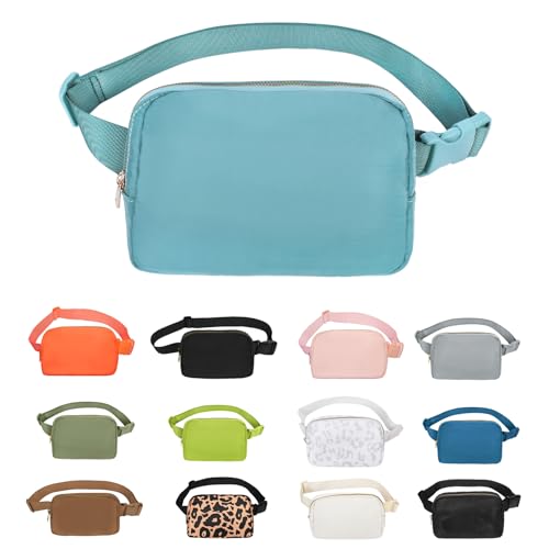 Image of VOROLO Fanny Pack For Women And Men Crossbody Bag Belt Bag Light Blue | Adjustable Strap Graduation Gifts Lightweight Travel Running