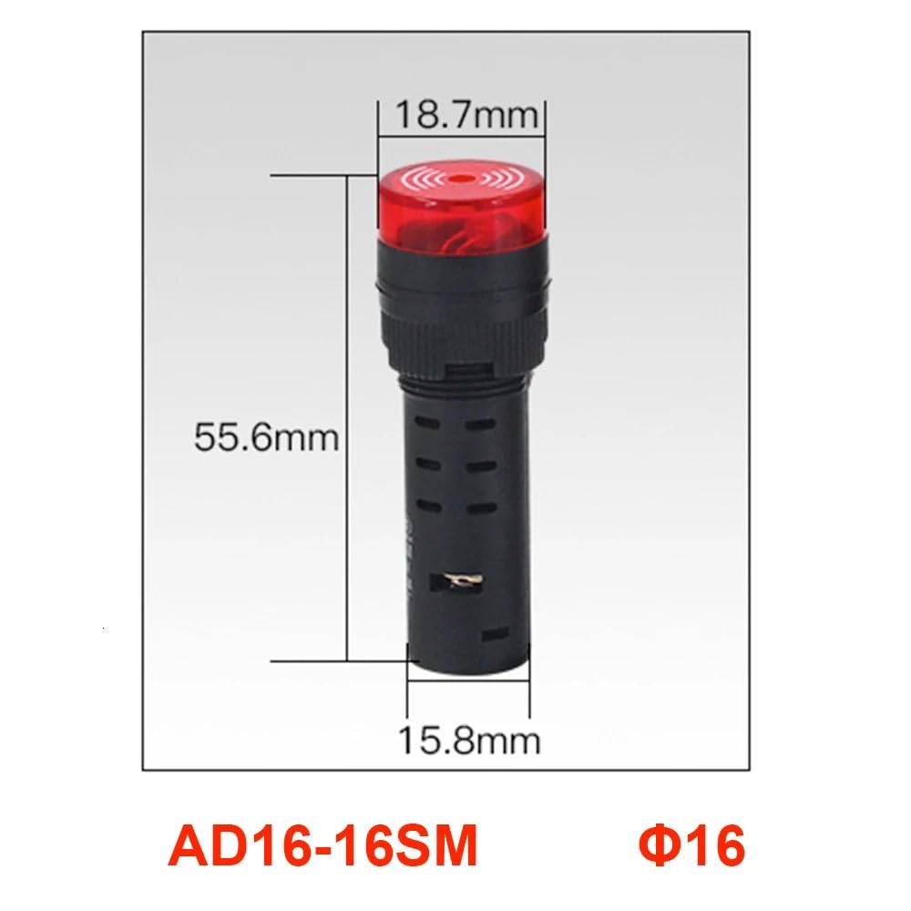 Lot de 10 voyants Lumineux 22 mm AD16-22SM, Clignotants intermittents, lumière Rouge 24 V