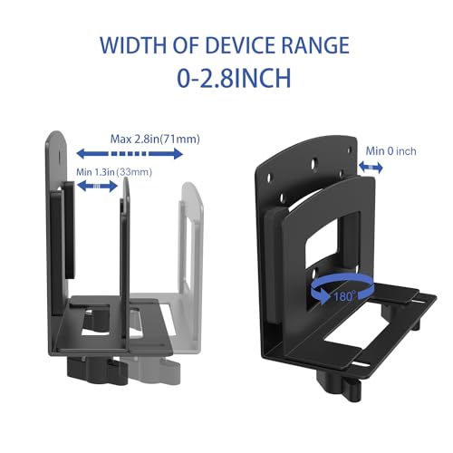 Monzlteck Adjustable Small Device Wall Mount Or VESA Mount Behind The Monitor |Design for Streaming Media Player, Switch, WII,Cable Boxes, Modems,Router,Power,Mini pc,mac Mini,OptiPlex MFF and More - Thumbnail 4