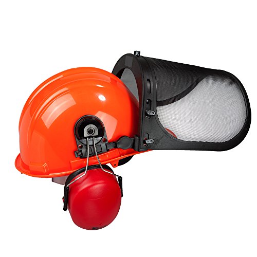 Viwanda Forstschutzhelm mit Maschenvisier für Waldarbeiten