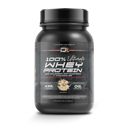 Whey Protein | Proteína en Polvo con Colágeno, Magnesio y Aminoácidos | Aumenta la masa muscular | Apoya el desarrollo y la recuperación muscular | Proteína fácil de digerir | 1kg (1KG, Vainilla)