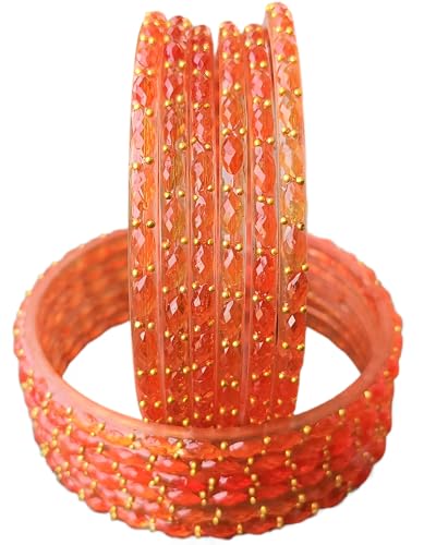 Image of JPS Plain and Glossy Finished Raindrop Glass Bangles Set for Women & Girls | Traditional Ethnic Chudi for Wedding, Party & Regular- Set of 12 Pcs of One Colour | Wedding Special