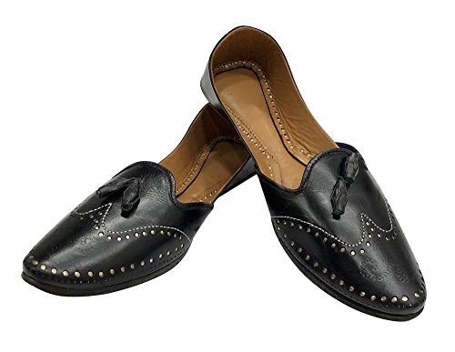 Image of Stop n Style Black Punjabi Jutti for Men's Khussa Indian Mojari Handmade Shoes