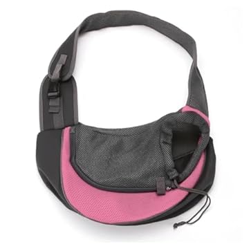 Bolsa Mochila de Transporte Animais de Pequeno Porte Ombro Único Cães e Gatos (Rosa G)