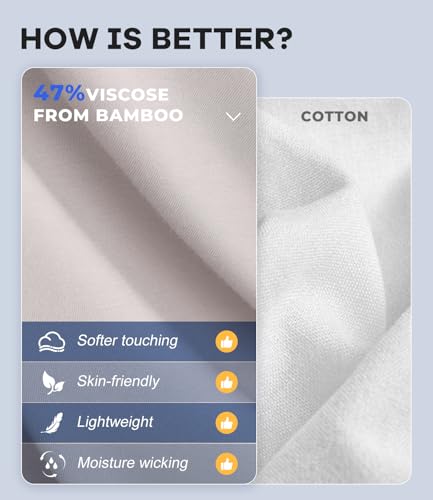 Image of BAMBOO COOL Men's Undershirts V Neck, Moisture-Wicking Soft T-Shirts 3 Pack | Stay Tucked Classic Fit Tag-Free, Softness Breathable Comfort Cooling, V-neck t shirts for men, Summer T's, Short Sleeves Tee