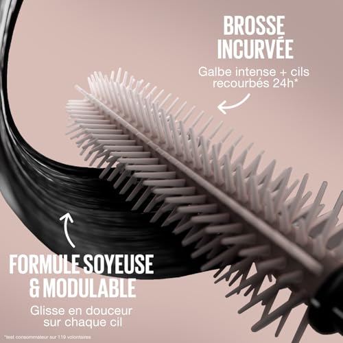 Maybelline New York - Mascara Volume Sensationnel - Body - Brosse incurvée à double hélice - Sans transfert, ne bave pas - Teinte : Very Black - 9,75 ml – Image 6