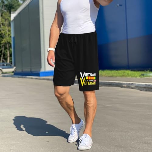 Army Vietnam Veteran Pajama Shorts for Men, Men's Pajama Bottoms, Sleepwear for Summer4