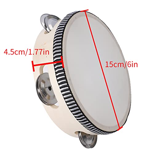 Tambourine For Kids 6 Inch Hand Drum With Metal Jingles Small Tambourines Musical Instrument For Baby Kid And Adults #TOP1