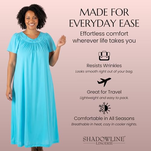 Image of Shadowline Women's Petals 53 Inch Short Flutter Sleeve Long Gown