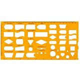 Flowchart Stencils, Flexible Plastic Drawing Templates with Scale for Drafting Design, 10x5 Inch