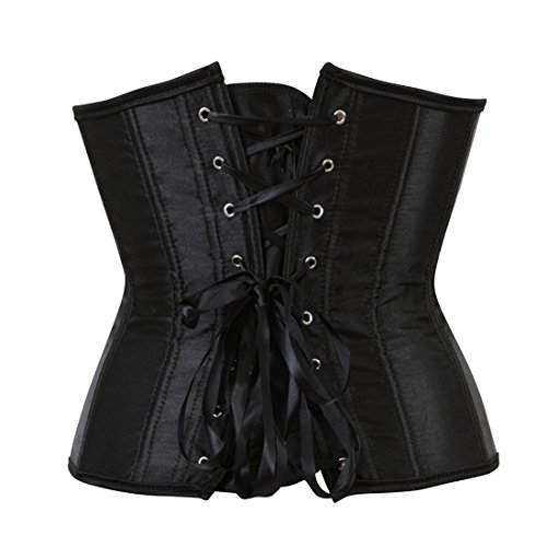 Women's Plus Size Underbust Corset Bustier Top Waist Training Cincher Corsets X-Small Black #TOP3