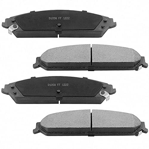 Image of MotorbyMotor Front Brake Kit fits for for Chrysler 300, Dodge Charger Challenger Magnum E-Coating Drilled & Slotted Rotors and Ceramic Brake Pads Replace 13.58 inch (345mm) Front Vented Rotors