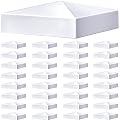 Pyramid White PVC Vinyl Post Top Caps, Fence Post Caps, Deck Post Caps for Vinyl Fence Post (12 Pcs, 5 x 5 Inch)