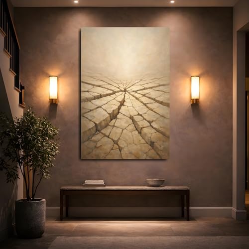 Impression toile nature craquelée marron beige grand format vertical - 5