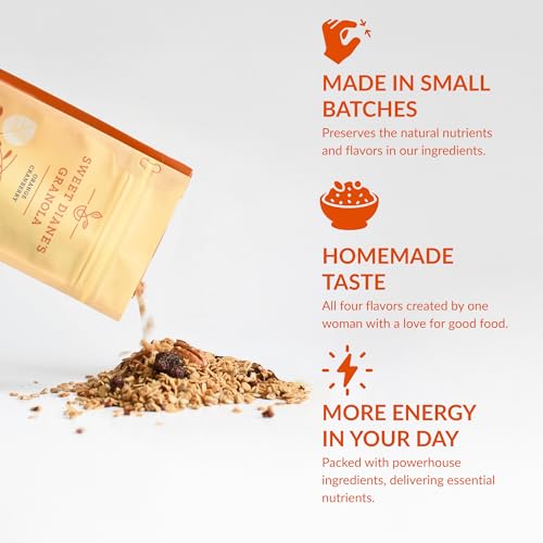 Image of Sweet Diane's Granola - Family Size (36 oz) Orange Cranberry Organic Granola, Low-Sugar, High-Fiber, Gluten-Free, Vegan, Delicious Breakfast and Snack Topper