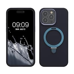 kalibri Silicone Phone Case Compatible with Apple iPhone 15 Pro Max Cover - Smartphone Cover Compatible with MagSafe - Dark Blue