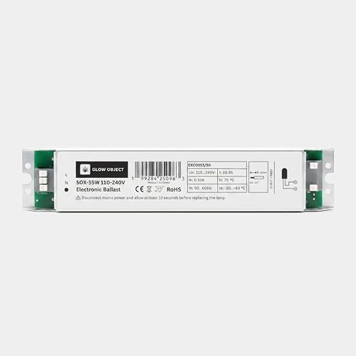 Metal Electronic Ballast for SOX 55W Low Pressure Sodium (LPS) Lamps | 110-240V universal Philips SOX replacement. All-in-one design, no transformer/ignitor needed. Heavy duty industrial grade