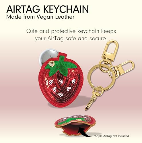 Image of Sonix Keychain Case Compatible with Apple AirTag | Protective AirTag Cover Keychain | Strawberry