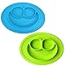 SRV Hub® - Set di 2 tappetini in silicone per bambini, antiscivolo, portatile, per addestramento auto-alimentazione, piatti per lo svezzamento dei bambini, vassoio di aspirazione (colori blu e verde)