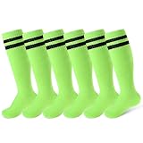 Unittype 6 Pairs Kids Toddler Boys Soccer Socks 3-6/7-13/14 More Years Old Youth Tube Socks Stripes
