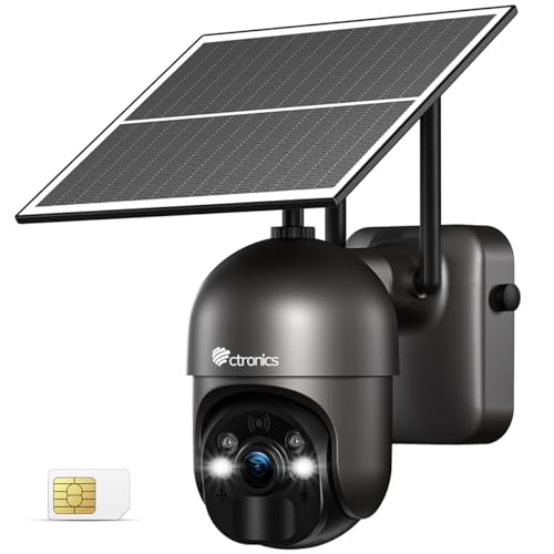 Ctronics Cámara Vigilancia Solar 2K 4G/3G LTE