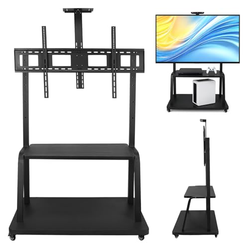 Soporte móvil para TV con ruedas y estante ajustable miniatura 1