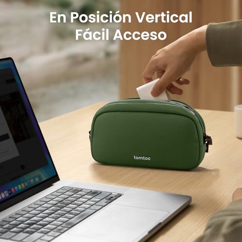 tomtoc Bolsa para Cables Accesorios, Organizador Cables Viaje, Bolsa Organizadora de Cables Portátil para Alimentación de Teléfono Móvil, Power Bank, Memoria USB, AirPods y Artículos de Uso Diario - imagen 3