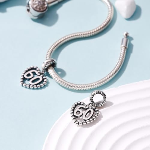 Image of 925 Sterling Silver Number Charm fits Pandora, Gift for Women
