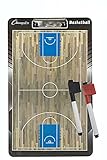Champion Sports Large Dry Erase Board for Coaching Basketball - Whiteboards for Strategizing, Techniques, Plays - 2-Sided Boards with Clip - Front Side Full Court - Backside Half Court and Lineup