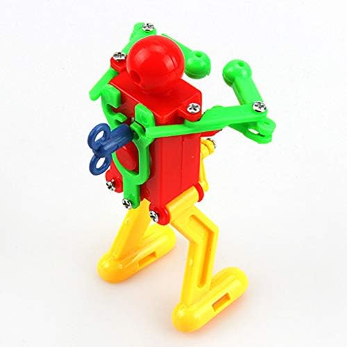 rongweiwang 3pcs Children Kids Plastic Clockwork Spring Wind-Up Dancing Robot Wind-Up Dancing Robot Children Toy Developmental Gift Toys Random Color