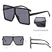 GRFISIA Square Oversized Sunglasses for Women Men Flat Top Fashion Shades