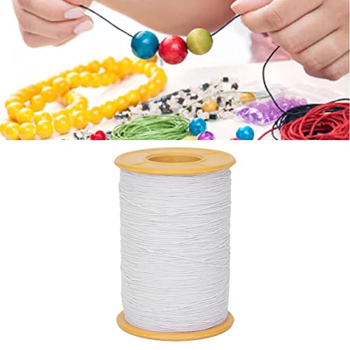 NLDGR Cordon élastique pour Bracelets, Fil élastique Blanc de 0,5mm pour Cordon de Bijoux, Fil de Perles pour Bracelets Bricolage Bijoux Chaîne élastique pour Bijoux Cordon de Fabrication de Cordon Cover