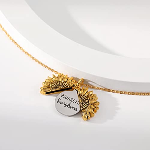 Yumikoo You Are My Sunshine Sunflower Necklace for Women3
