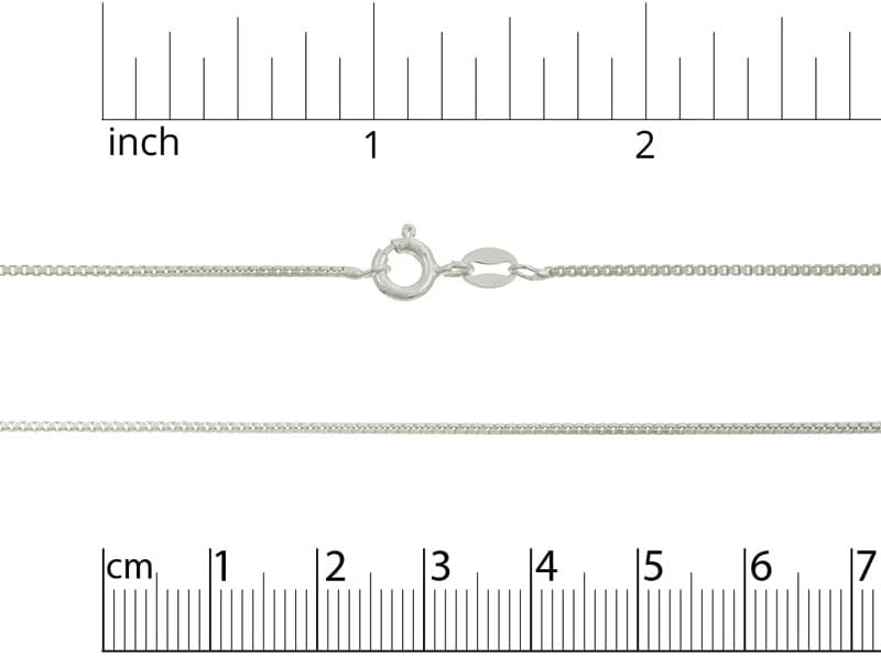 JewelrySupply Sterling Silver Box Chain Box Chain 1.1mm Thickness 20" Length