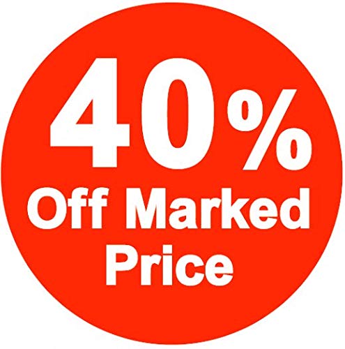% Off Marked Price Tags 20mm Pack of 2000 Red Round Sticker 40% Reduced Stickers Sale Stickers for Retail Store Easy Peel Self Adhesive Sticky Labels Removable Sale Tags for Retail Sticker Labels — image 1