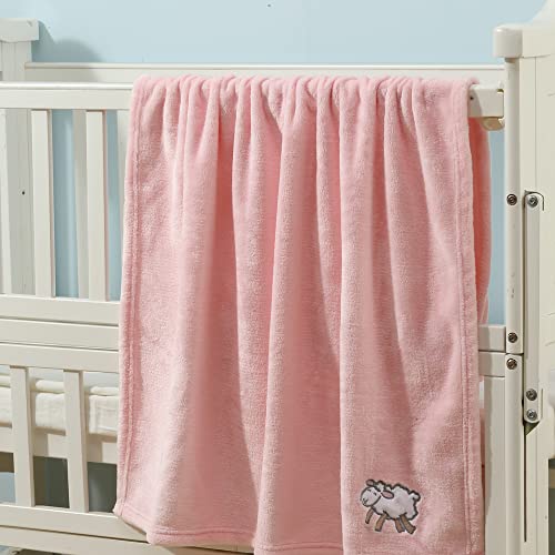 Image of CREVENT Gift Set for Girls -Diaper Caddy Organizer Basket with 2 Blankets, 1 Taggie, 1 Lovey, 3 Socks，1 Headband，1 Gift Bag with Ribbon - Newborn Essential Baby Shower (Pink)