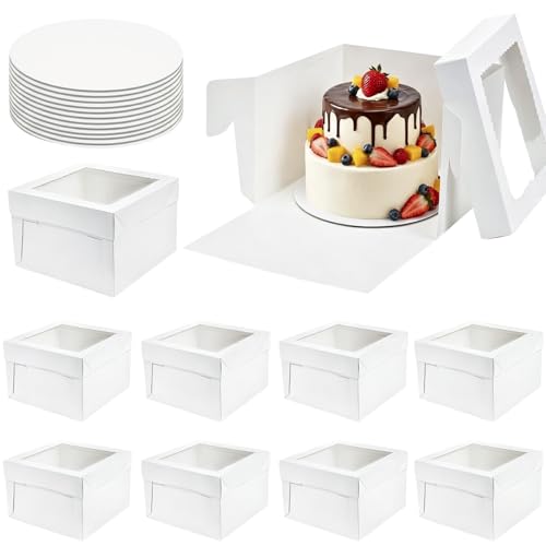 20Pcs 12 Inch Cake Boxes with Window and Boards