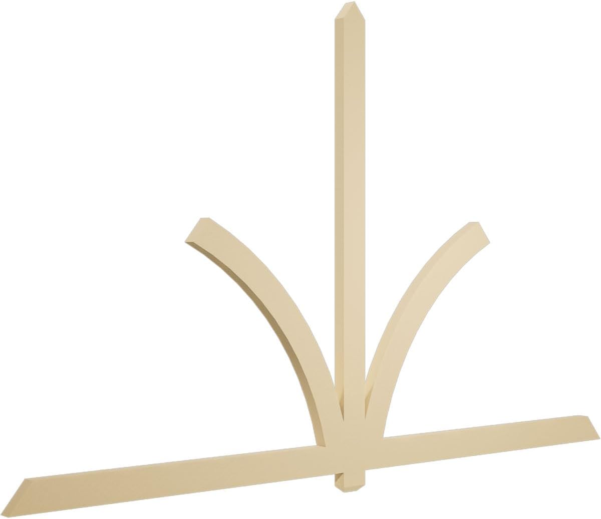 108"W x 67 1/2"H x 2"D x 4"F, 15/12 Pitch, Redmond Signature Urethane Gable Bracket, Primed Tan
