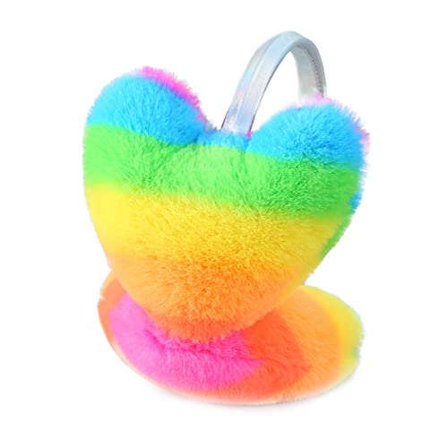 Chuangli Kids Rainbow Winter Earmuffs Warm Plush Ear Warmers For Women Girls Boys Winter Outdoor Ear Covers Comfy Earwarmers #TOP3